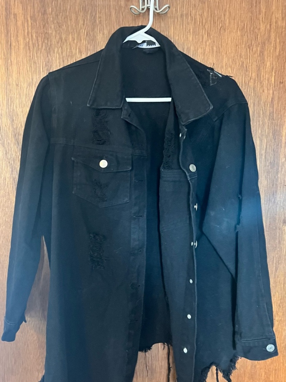 HYFVE Black Distressed shacket